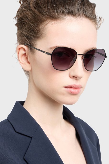 Emporio Armani Asimetrik Güneş Kadın Gözlük 0EA2161 30018G 55 Mat Siyah-Gri Gradyan - Emporio Armani (1)