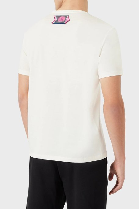 Emporio Armani Baskılı Bisiklet Yaka % 100 Pamuk Erkek T Shirt 3L1T8P 1JW5Z F119 BEYAZ - Emporio Armani (1)