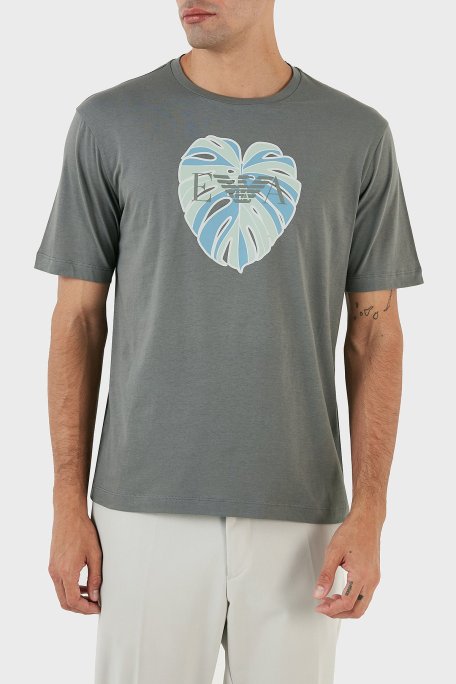 Emporio Armani Baskılı Bisiklet Yaka % 100 Pamuk Regular Fit Erkek T Shirt 3R1T6U 1JQ4Z 0630 ANTRASİT - Emporio Armani