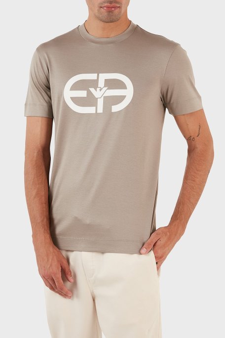 Emporio Armani Baskılı Slim Fit Bisiklet Yaka Erkek T Shirt 8N1TF6 1JUVZ 0643 BEJ - Emporio Armani (1)