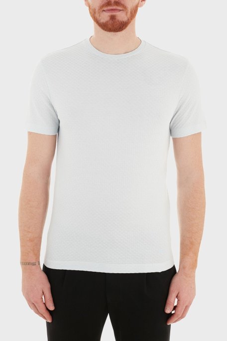 Emporio Armani Bisiklet Yaka % 100 Pamuk Erkek T Shirt 3K1T7Q 1JM9Z 0600 AÇIK MAVİ - Emporio Armani