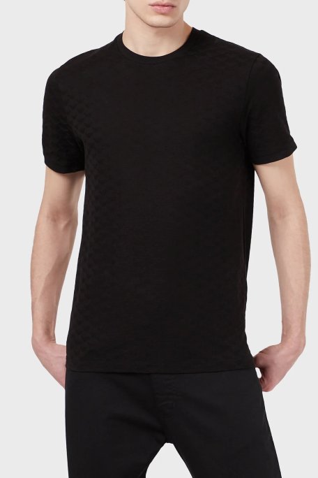 Emporio Armani Bisiklet Yaka % 100 Pamuk Erkek T Shirt 8N1TL7 1JHWZ 0999 SİYAH - Emporio Armani