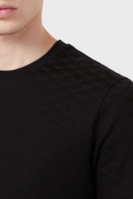 Emporio Armani Bisiklet Yaka % 100 Pamuk Erkek T Shirt 8N1TL7 1JHWZ 0999 SİYAH - Emporio Armani (1)