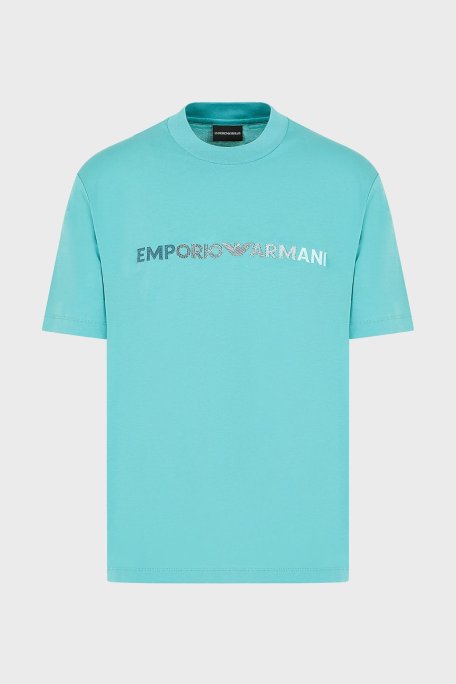 Emporio Armani Bisiklet Yaka % 100 Pamuk Regular Fit Erkek T Shirt 3D1TG3 1JPZZ 0758 TURKUAZ - Emporio Armani (1)