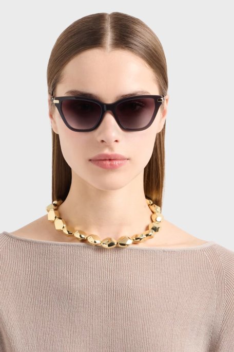 Emporio Armani Cat Eye Güneş Bayan Gözlük 0EA4251 62628G 54 Parlak Opal Siyah-Gri Gradyan - Emporio Armani (1)