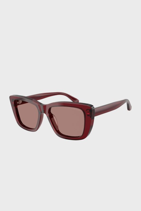 Emporio Armani Cat Eye Şeffaf Kadın Gözlük 0EA4246U 625473 54 Parlak Şeffaf Bordo-Açık Kahve - Emporio Armani