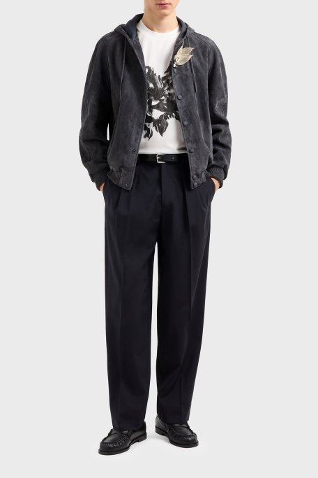 Emporio Armani Çiçek Baskılı Pamuklu Regular Fit Bisiklet Yaka Erkek T Shirt EM001024 AF10017 U0003 BEYAZ - Emporio Armani (1)