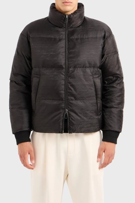 Emporio Armani Çift Taraflı Su ve Rüzgar Geçirmez Dik Yaka Regular Fit Erkek Mont 6R1B65 1NVSZ F091 SİYAH - Emporio Armani