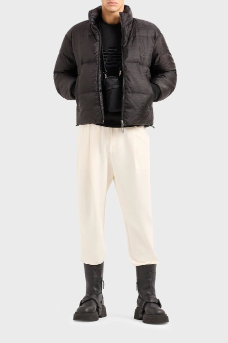 Emporio Armani Çift Taraflı Su ve Rüzgar Geçirmez Dik Yaka Regular Fit Erkek Mont 6R1B65 1NVSZ F091 SİYAH - Emporio Armani (1)