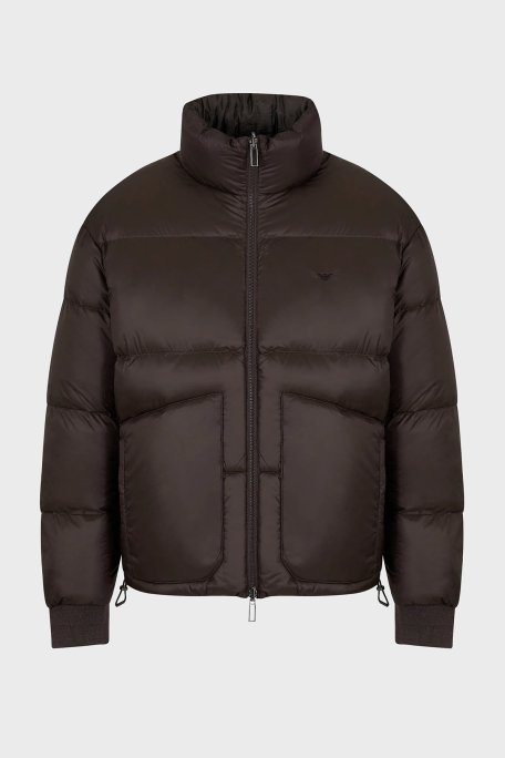 Emporio Armani Çift Taraflı Su ve Rüzgar Geçirmez Dik Yaka Regular Fit Erkek Mont 6R1B65 1NVSZ F556 HAKİ - Emporio Armani (1)