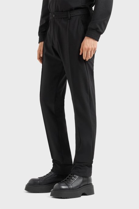 Emporio Armani Çimalı Normal Bel Erkek Pantolon EM000440 TE11109 UC001 SİYAH - Emporio Armani