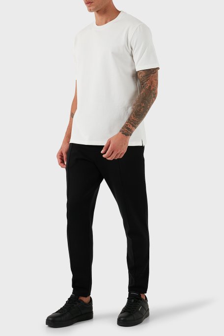 Emporio Armani Çimalı Pamuklu Regular Fit Normal Bel Lastikli Paça Erkek Pantolon EM003051 AF10013 UC001 SİYAH - Emporio Armani