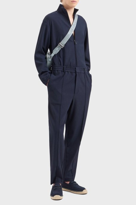 Emporio Armani Çimalı Regular Fit Normal Bel Düz Paça Fitilli Erkek Pantolon EM001508 AF14076 UB118 LACİVERT - Emporio Armani (1)