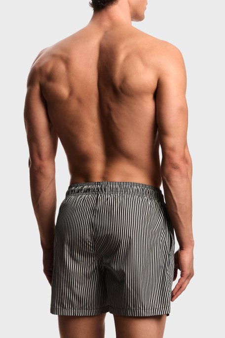 Emporio Armani Çizgili Erkek Mayo Short EM000583 AF20445 F1039 VİZON-SİYAH - Emporio Armani (1)