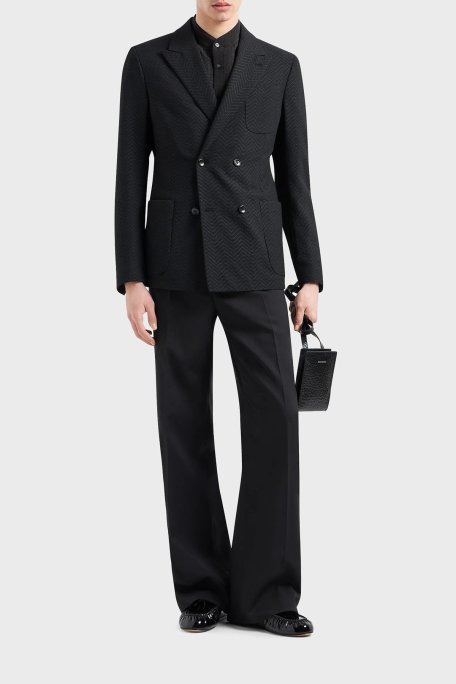 Emporio Armani Comfort Fit Hakim Yaka Gofre Erkek Gömlek 3D1CG8 1NTEZ 0999 SİYAH - Emporio Armani (1)