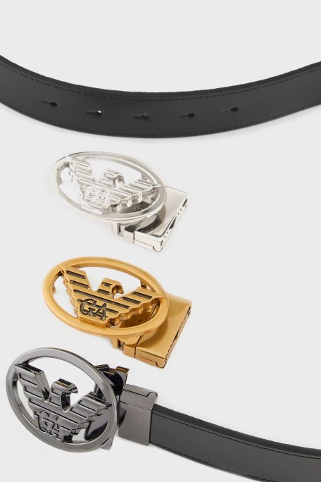 Emporio Armani Değiştirilebilir Tokalı Hakiki Deri Erkek Kemer EM001924 AF15457 UC001 SİYAH - Emporio Armani (1)