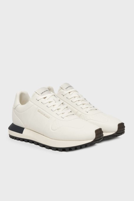 Emporio Armani Deri Kalın Tabanlı Sneaker Erkek Ayakkabı EM003740 AF19726 M0107 BEJ - Emporio Armani (1)
