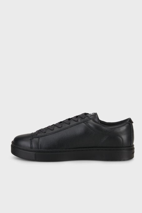 Emporio Armani Deri Logolu Sneaker Erkek Ayakkabı EM005292 AF24320 UC001 SİYAH - Emporio Armani (1)