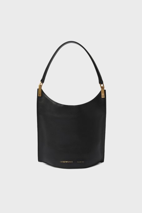 Emporio Armani Deri Omuz Askılı Bayan Çanta EW001948 AF13383 UC001 SİYAH - Emporio Armani