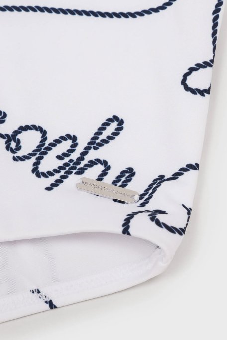 Emporio Armani Desenli Bağlama Detaylı Balensiz Bayan Mayo 262642 3R310 10410 BEYAZ - Emporio Armani (1)