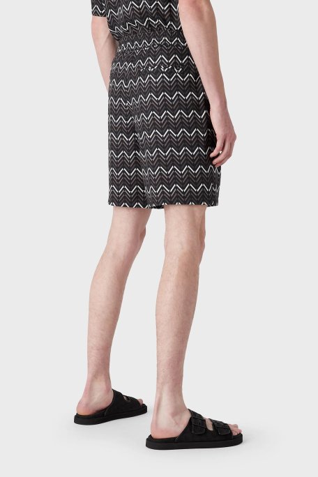 Emporio Armani Desenli Belden Bağlamalı Regular Fit Cepli Erkek Bermuda 3R1PR0 1NWDZ F074 SİYAH - Emporio Armani (1)