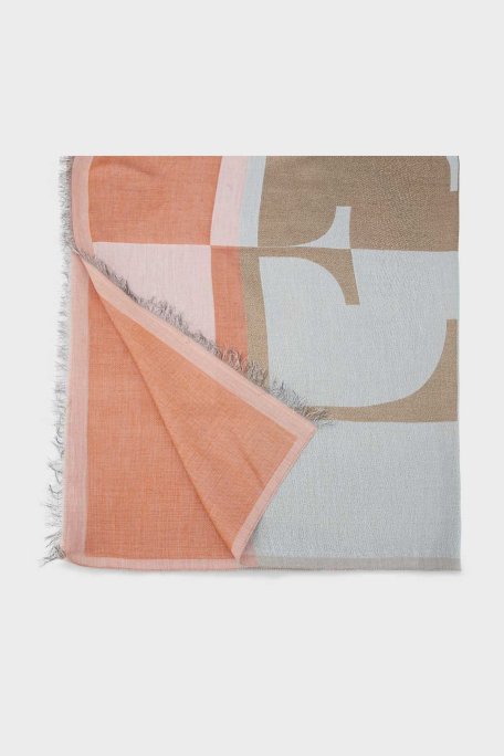 Emporio Armani Desenli Pamuklu 81x192 cm Unisex Şal 625279 3R336 00068 TURUNCU - Emporio Armani