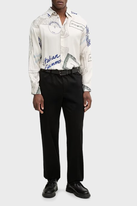 Emporio Armani Desenli Relaxed Fit Klasik Yaka Uzun Kollu Erkek Gömlek EM005762 AF13285 FZ033 BEJ - Emporio Armani (1)