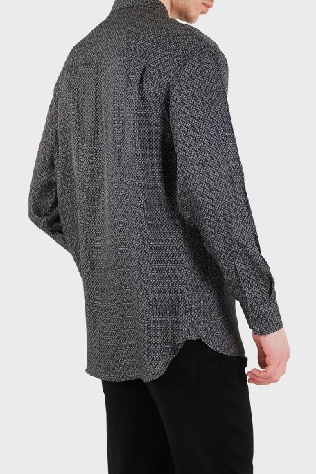 Emporio Armani Desenli Relaxed Fit Uzun Kollu Erkek Gömlek EM005762 AF13285 FC318 SİYAH - Emporio Armani (1)