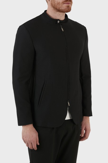 Emporio Armani Dik Yaka Fermuarlı Süper Rahat Erkek Ceket I1G710 I1428 999 SİYAH - Emporio Armani (1)