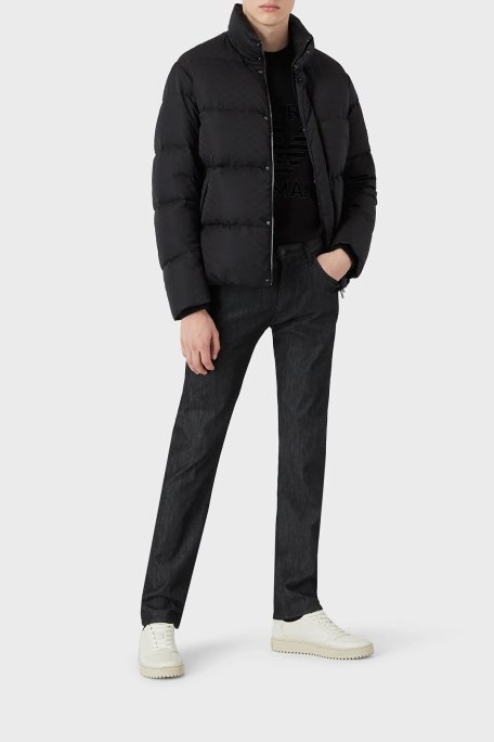 Emporio Armani Su Geçirmez Konforlu Dik Yaka Şişme Erkek Mont 8N1BN3 1NHQZ F046 SİYAH - Emporio Armani