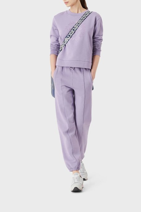 Emporio Armani Elastik Bel Bantlı Rahat Kalıp Cepli Jogger Bayan Pantolon 6L2P7B 2J49Z 0831 LİLA - Emporio Armani