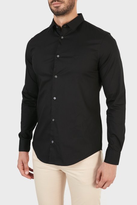 Emporio Armani Regular Fit Pamuklu Erkek Gömlek 8N1C09 1NI9Z 0999 SİYAH - Emporio Armani