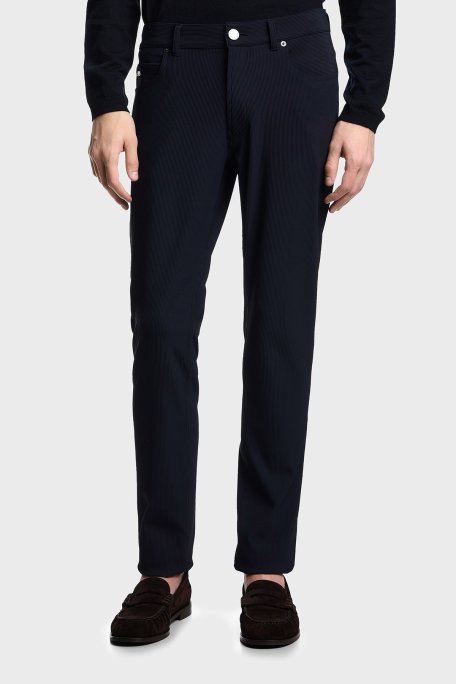 Emporio Armani Fitilli Regular Fit Normal Bel Düz Paça Erkek Kot Pantolon EM000062 AF14076 UB118 LACİVERT - Emporio Armani