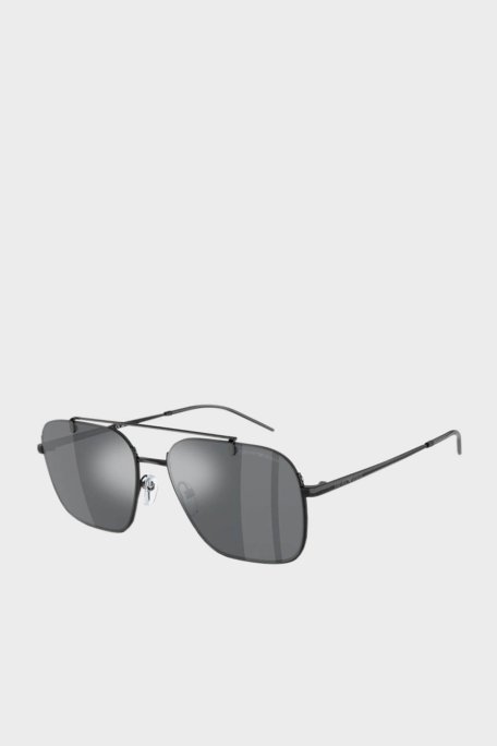 Emporio Armani Güneş Erkek Gözlük 0EA2150 30146G 57 Parlak Siyah-Açık Gri Ayna siy - Emporio Armani
