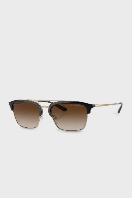 Emporio Armani Güneş Erkek Gözlük 0EA4228 300213 55 Parlak Siyah Mat Altın-Degrade - Emporio Armani