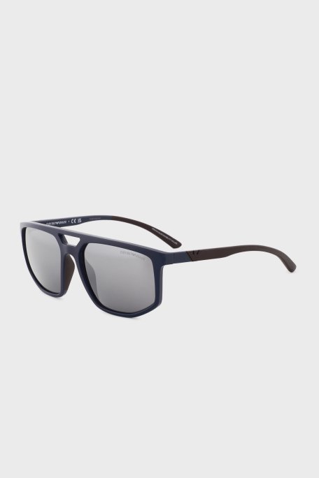 Emporio Armani Güneş Erkek Gözlük 0EA4248U 50016G 58 Mat Siyah-Açık Gri Aynalı Gümü - Emporio Armani