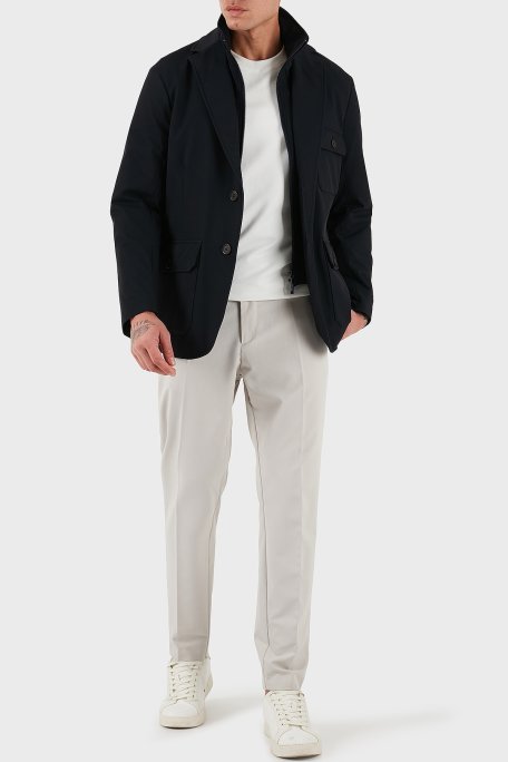 Emporio Armani Hafif Dolgulu Regular Fit Kruvaze Yaka Blazer Erkek Ceket EM003835 AF18502 UB118 LACİVERT - Emporio Armani (1)