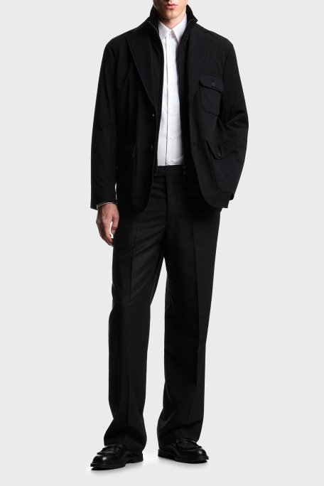 Emporio Armani Hafif Dolgulu Regular Fit Kruvaze Yaka Blazer Erkek Ceket EM003835 AF18502 UC001 SİYAH - Emporio Armani (1)