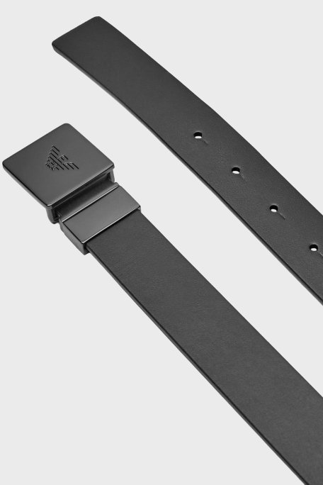 Emporio Armani Hakiki Deri Çift Taraflı Erkek Kemer EM001651 AF14719 M6096 SİYAH - Emporio Armani (1)