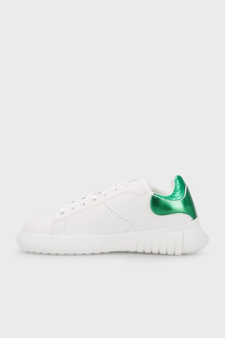 Emporio Armani Hakiki Deri Sneaker Bayan Ayakkabı X3X187 XN850 S820 BEYAZ - Emporio Armani (1)