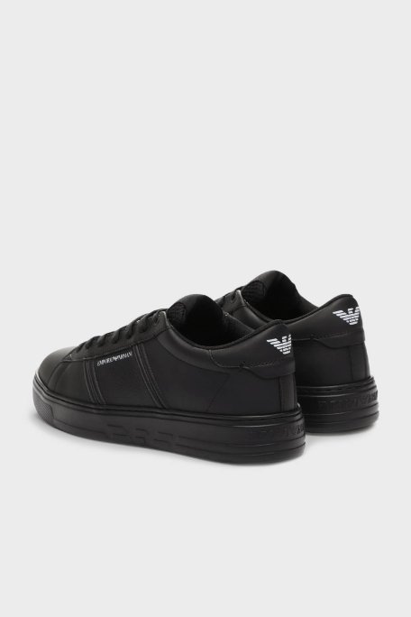 Emporio Armani Hakiki Deri Sneaker Erkek Ayakkabı X4X570 XN840 K001 SİYAH - Emporio Armani (1)