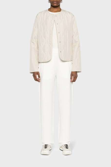 Emporio Armani Isı Yalıtımlı Relaxed Fit Çift Jarse Bayan Pantolon 3D2P6E 1JHSZ 0101 BEYAZ - Emporio Armani