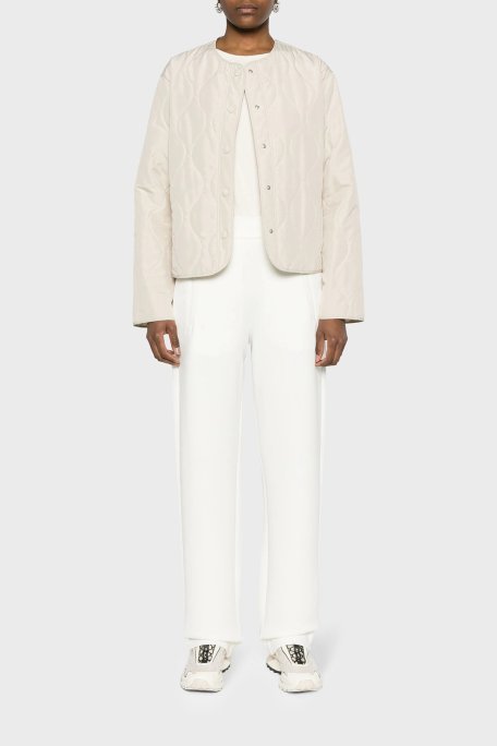 Emporio Armani Isı Yalıtımlı Relaxed Fit Çift Jarse Kadın Pantolon 3D2P6E 1JHSZ 0101 BEYAZ - Emporio Armani
