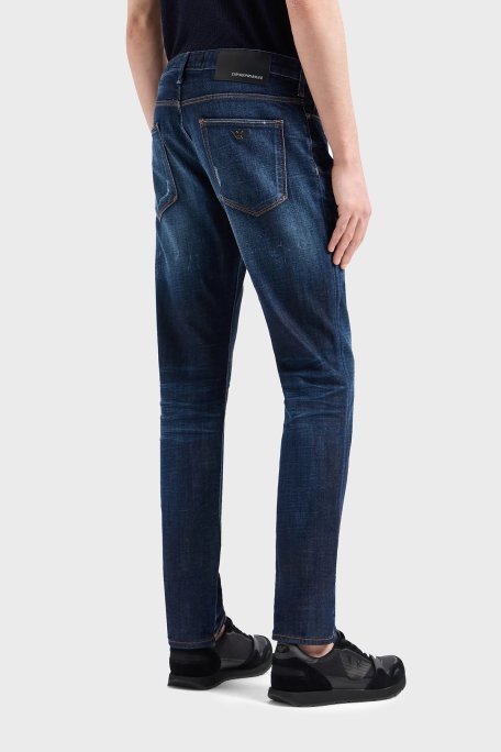 Emporio Armani J06 Düşük Bel Slim Fit Dar Paça Jeans Erkek Kot Pantolon 3D1J06 1D14Z 0942 LACİVERT - Emporio Armani (1)