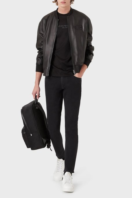 Emporio Armani Slim Fit Cepli Pamuklu J06 Jeans Erkek Kot Pantolon 8N1J06 1G0IZ 0006 SİYAH - Emporio Armani