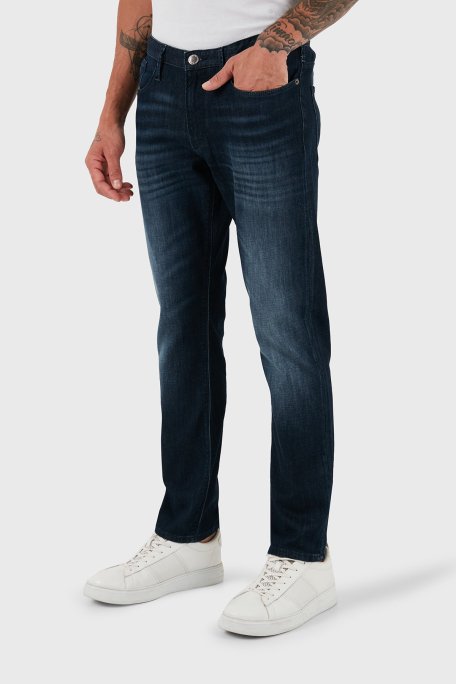 Emporio Armani J06 Slim Fit Düşük Bel Jeans Erkek Kot Pantolon 8N1J06 1D16Z 0942 LACİVERT - Emporio Armani