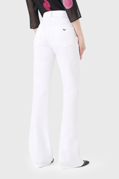 Emporio Armani J47 Pamuklu Regular Fit İspanyol Paça Jeans Bayan Kot Pantolon 8N2J47 2NV3Z 0100 BEYAZ - Emporio Armani (1)