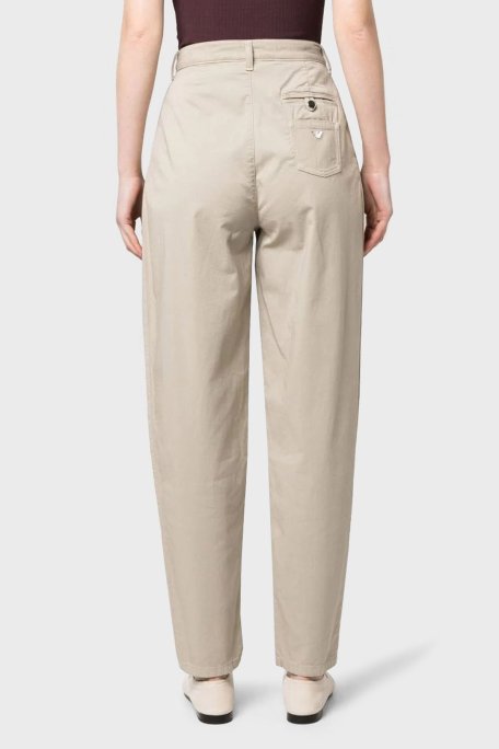 Emporio Armani J94 Pamuklu Cepli Relaxed Fit Bayan Pantolon 3R2J94 2NP9Z 0106 BEJ - Emporio Armani (1)