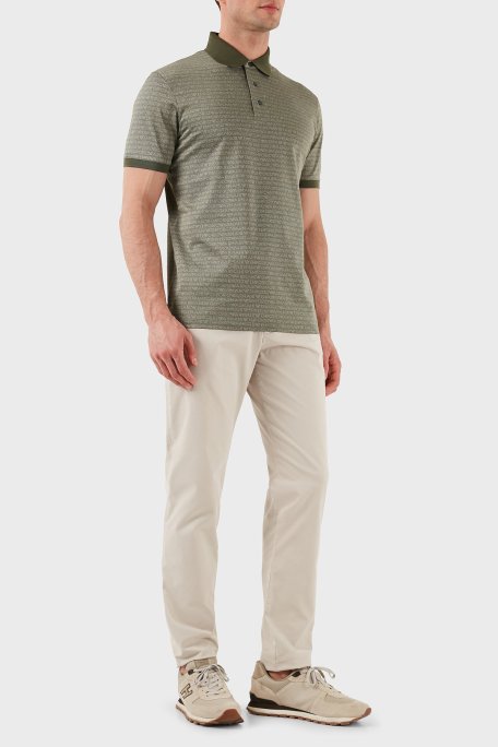 Emporio Armani Jakarlı % 100 Pamuk Düğmeli Erkek Polo Yaka T Shirt EM000788 AF12916 F7060 HAKİ - Emporio Armani (1)