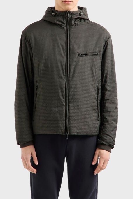 Emporio Armani Jakarlı Dolgulu Regular Fit Kapüşonlu Erkek Mont 6D1B64 1NNXZ 05A6 HAKİ - Emporio Armani